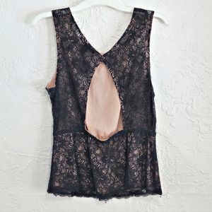 Forever 21 Black Peplum Sleevless blouse with back cutout